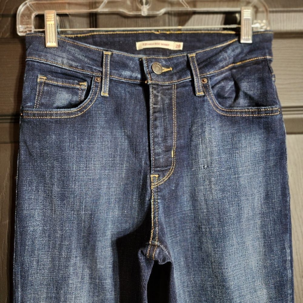 Levi's 721 High Rise Skinny Jeans - Blue Story - Picture 8 of 14